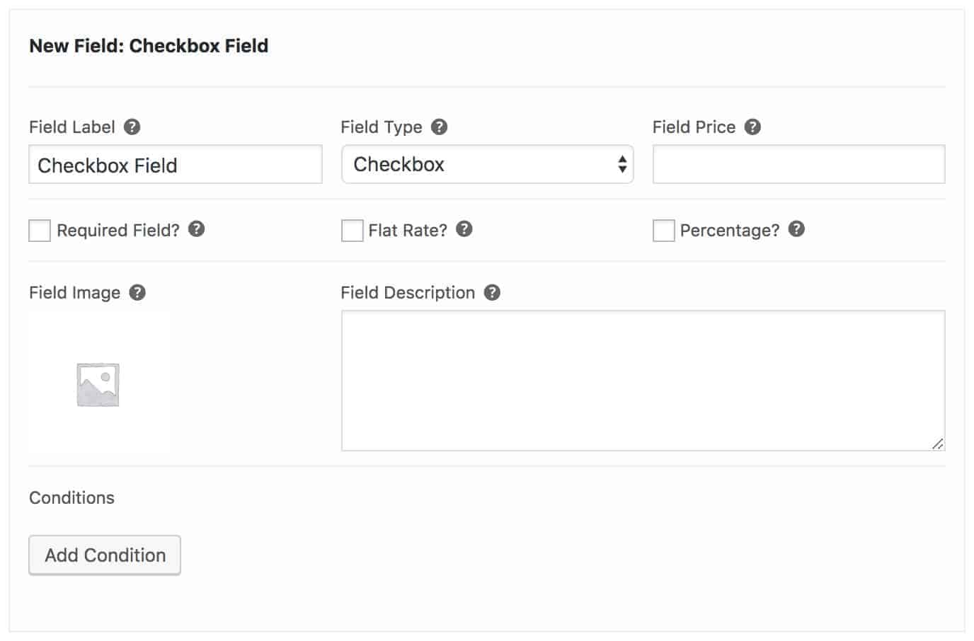 WordPress checkbox field