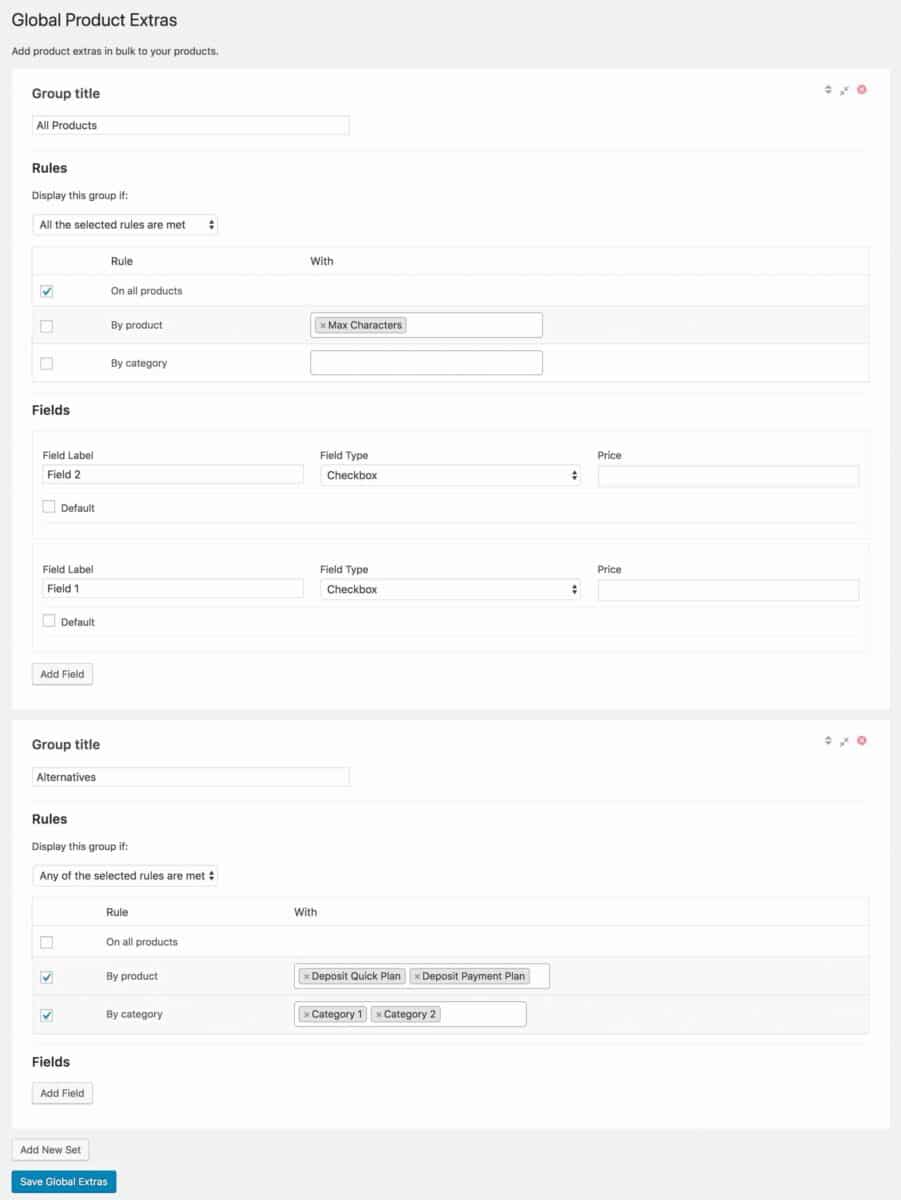 Extra fields for WooCommerce