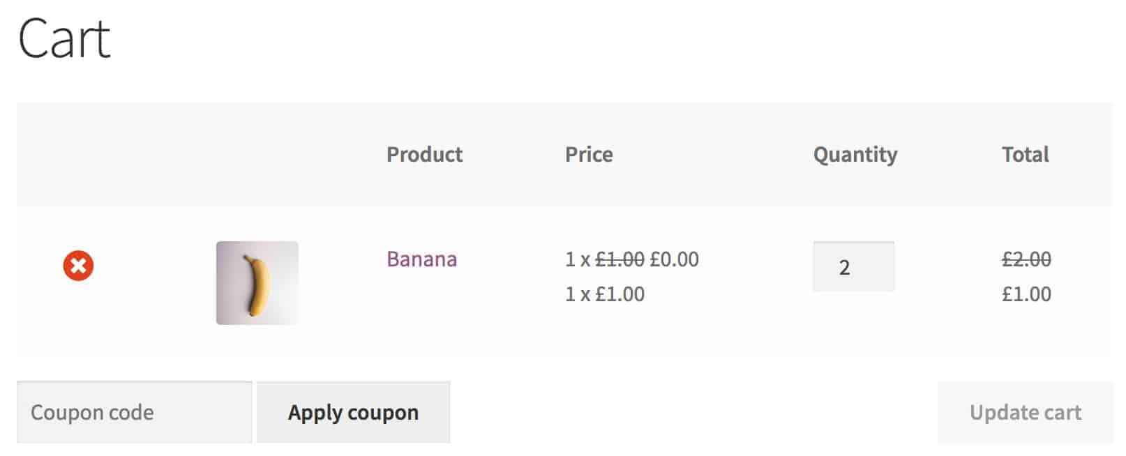 WooCommerce dynamic pricing rule in cart - buy one get one free