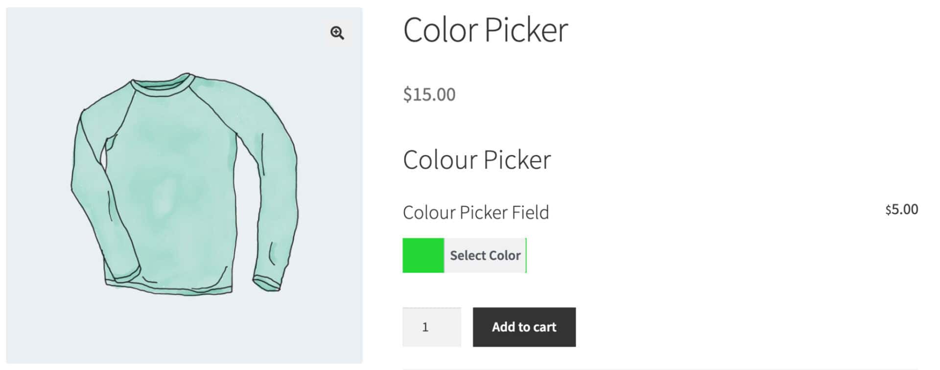 Color picker add-on field