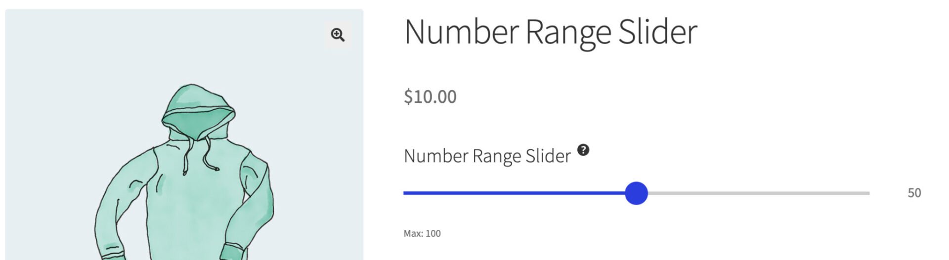 Number range slider in WooCommerce product page