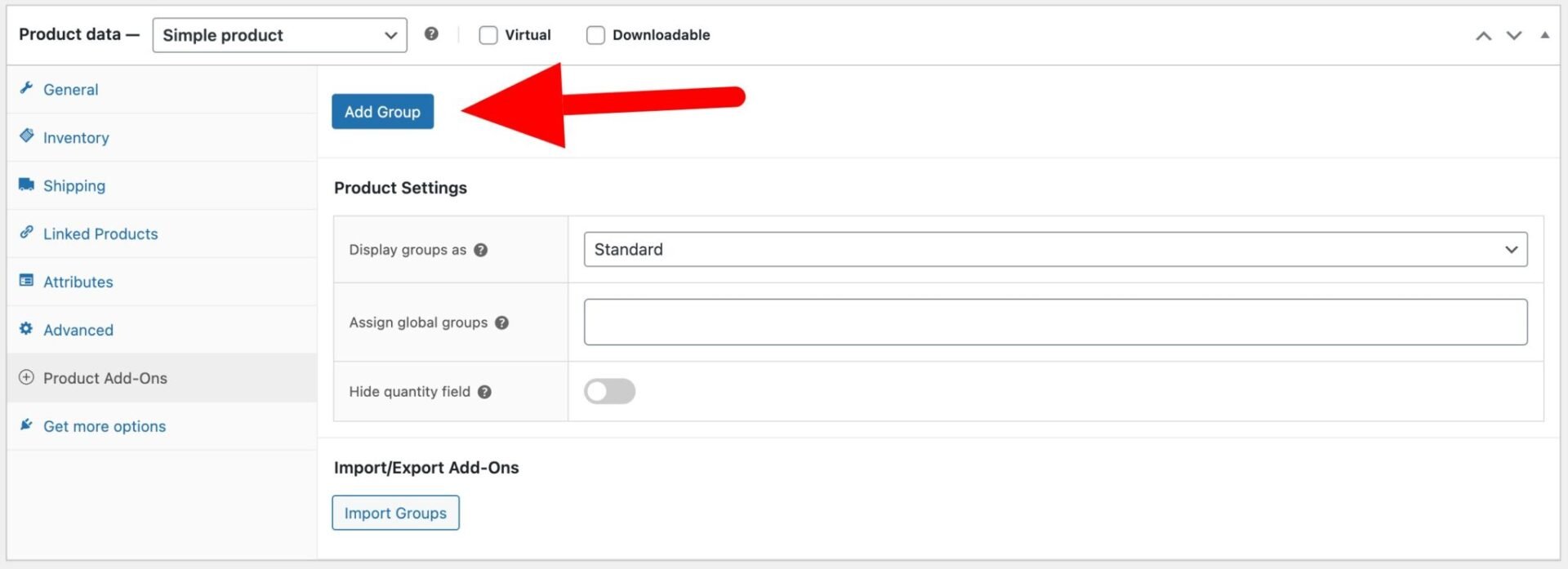 Add new group button