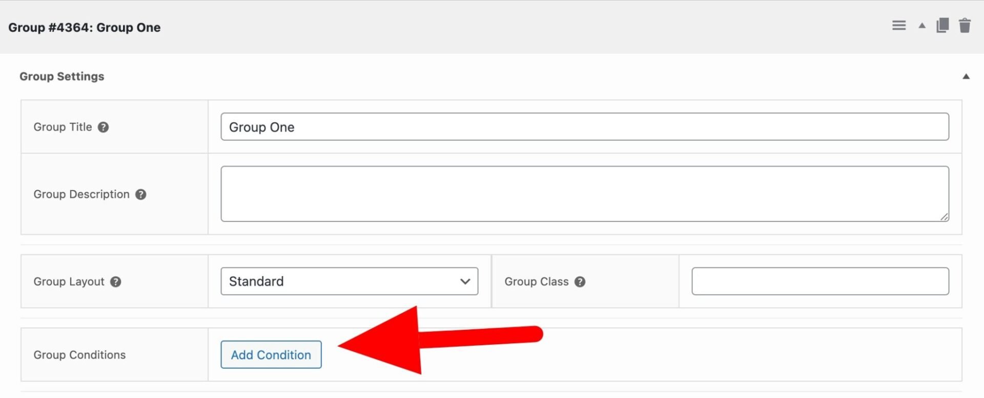Group condition button