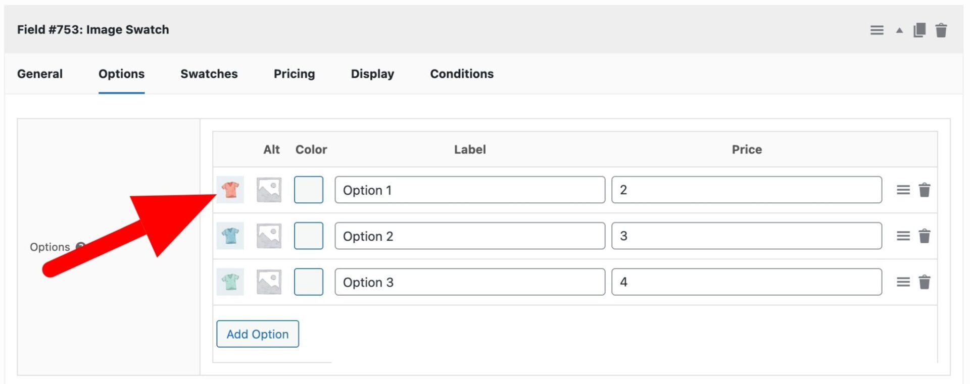 Image uploader for swatches