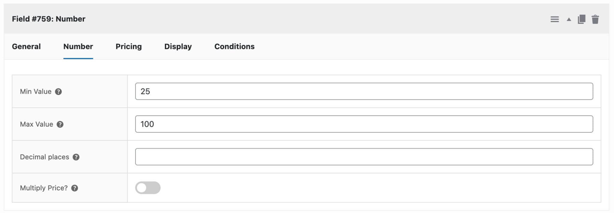 Number fields and range sliders - Plugin Republic