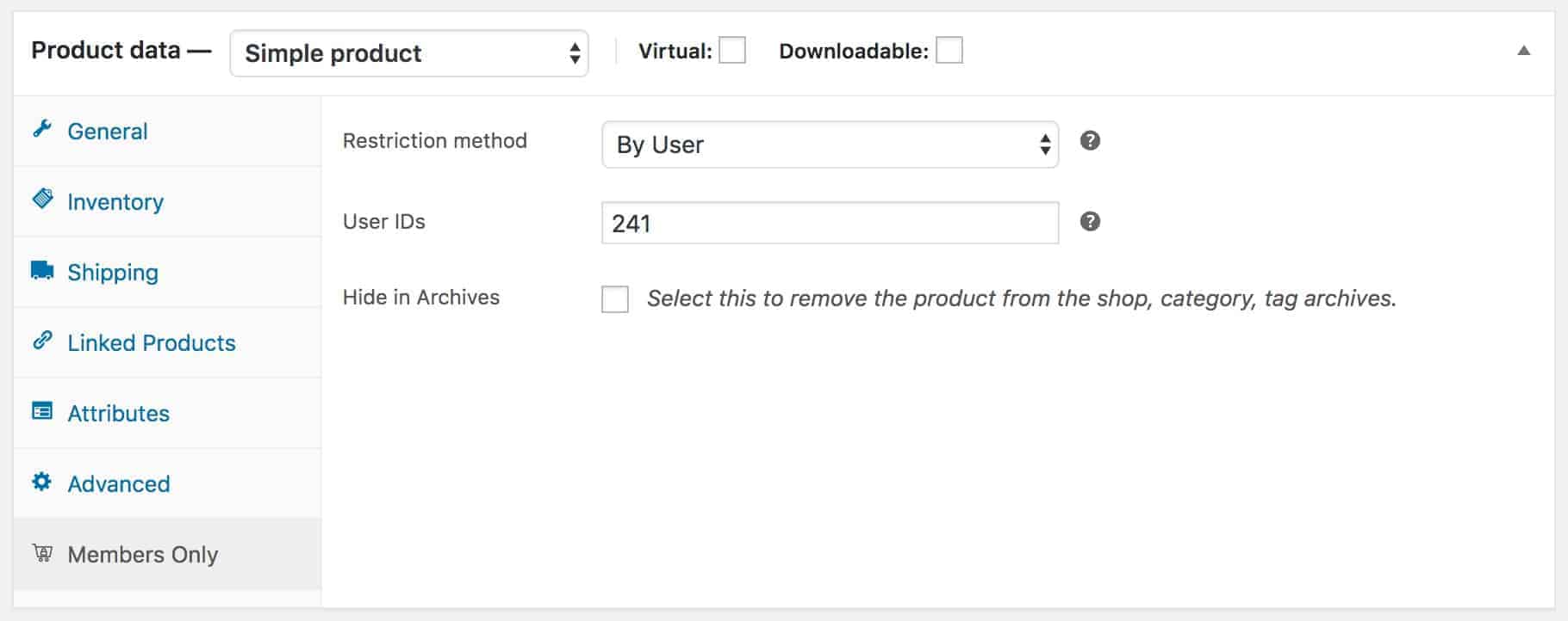 Protect products by user IDs