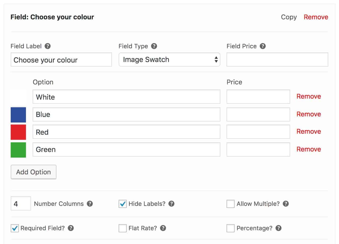 WooCommerce image swatch field