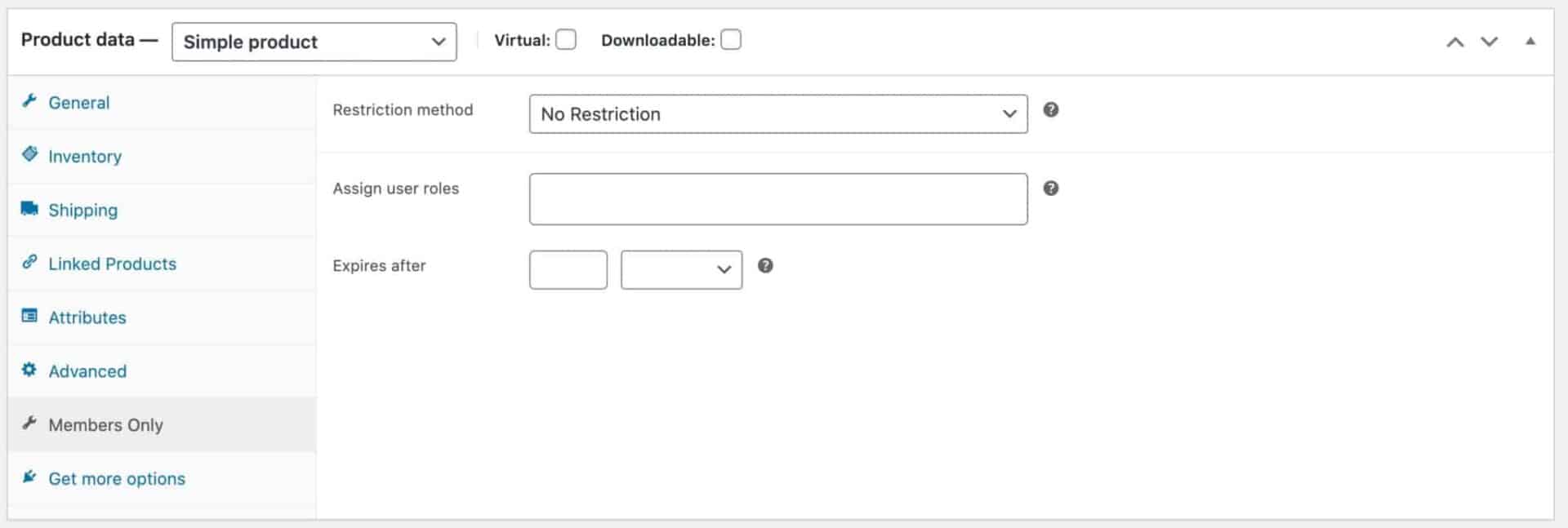 Product restriction method