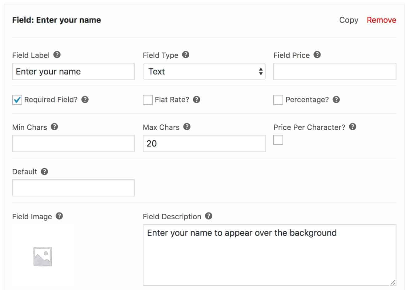 WooCommerce text input field