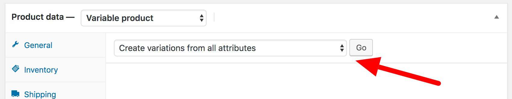 WooCommerce – creating variations from attributes