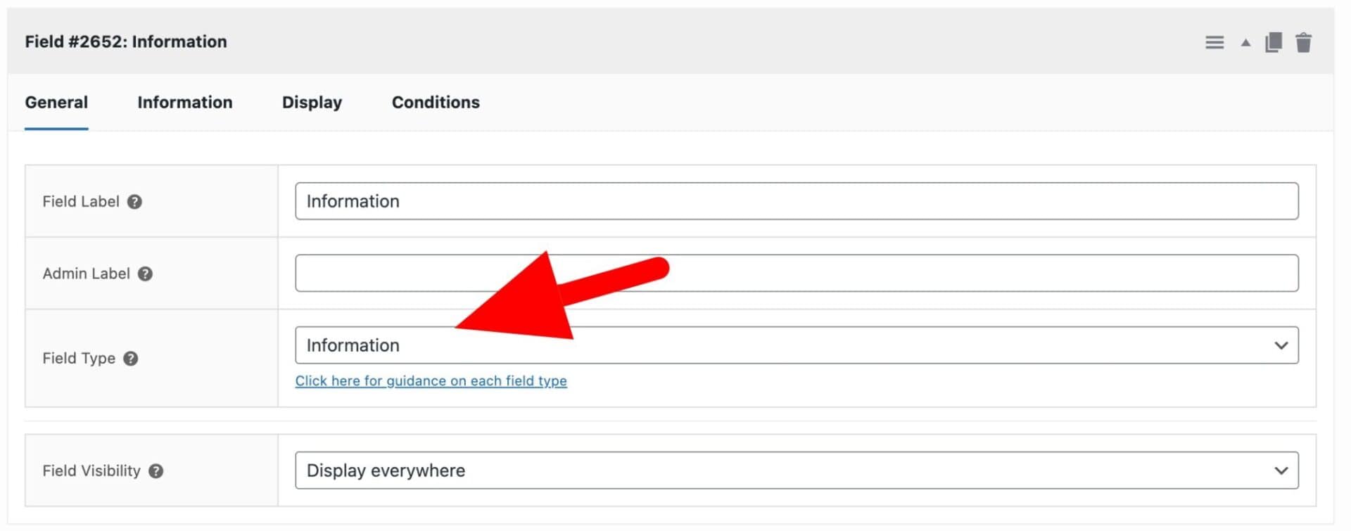 Information field setting