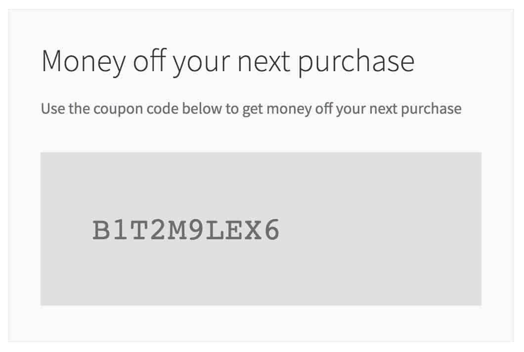 WooCommerce Thank You page coupon