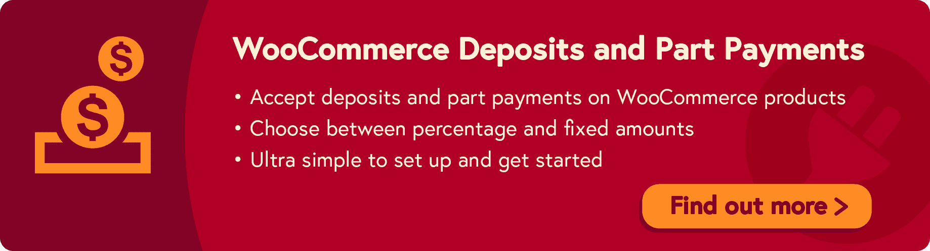 WooCommerce Deposits and Part Payments plugin call to action