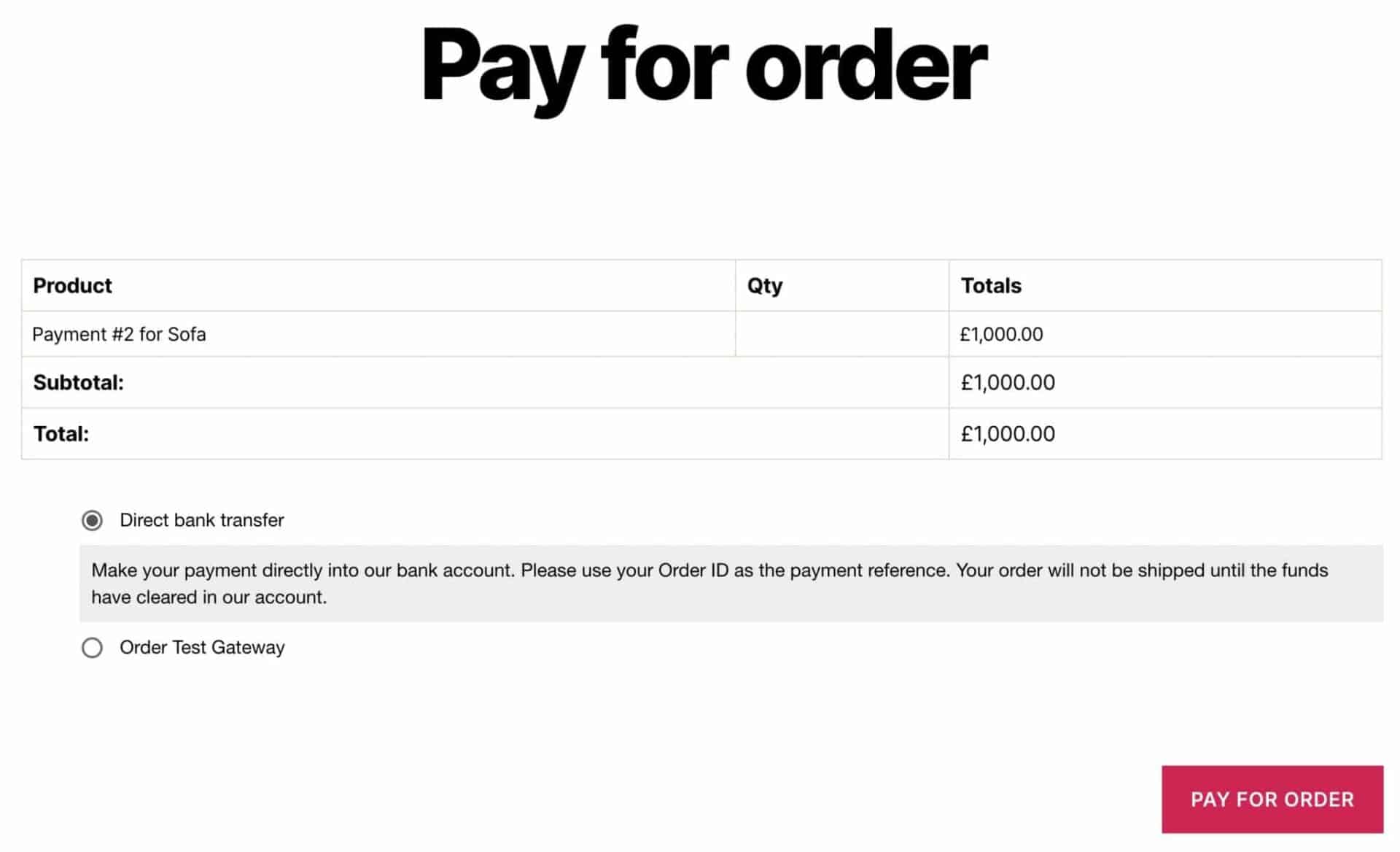 WooCommerce deposits pay remaining balance