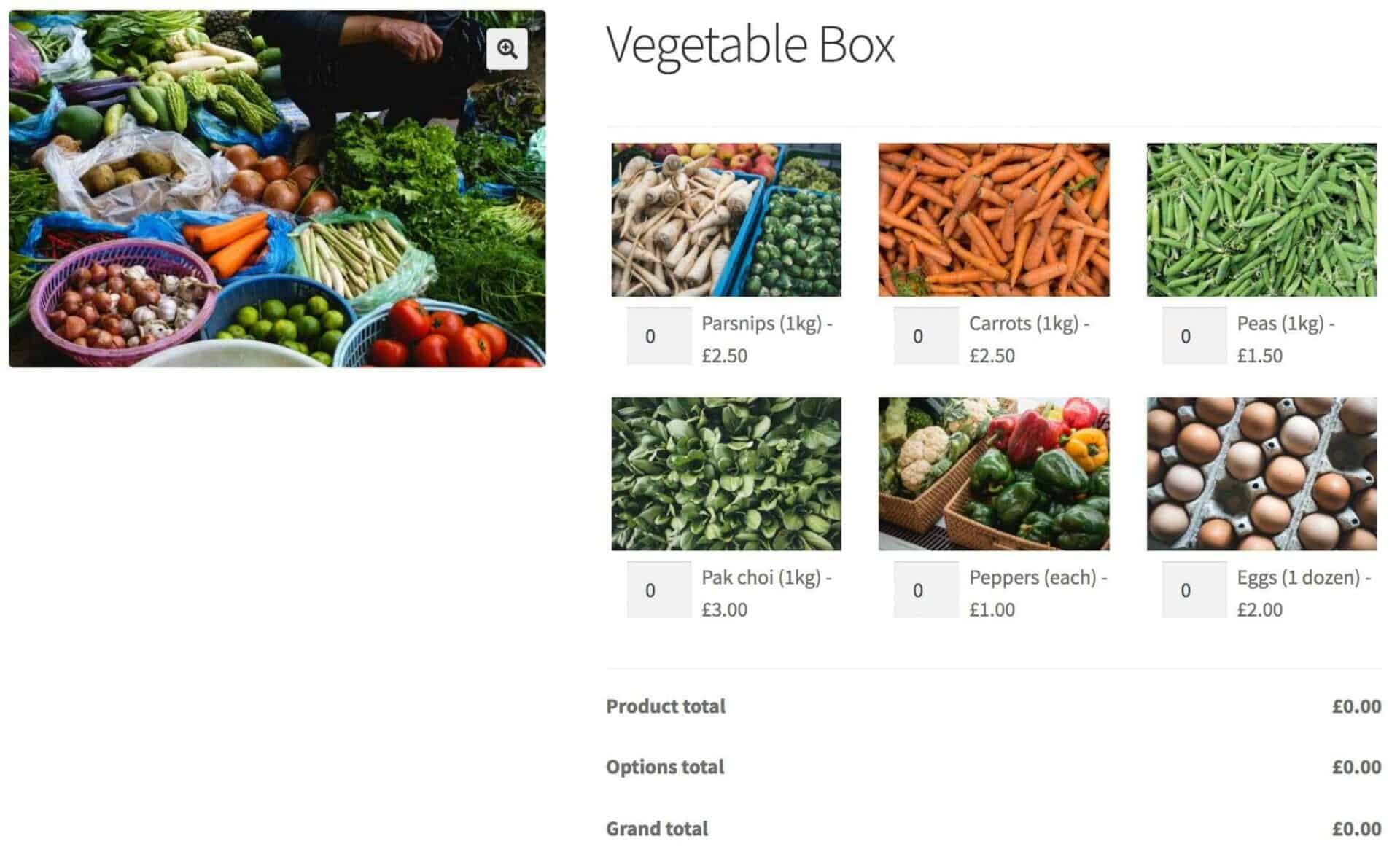 WooCommerce vegetable box