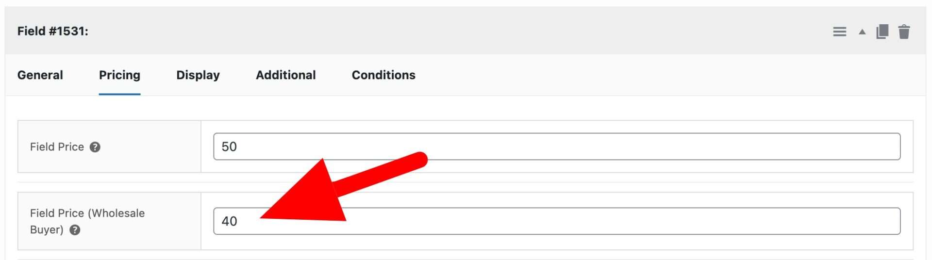 Role-based prices for add-on fields setting