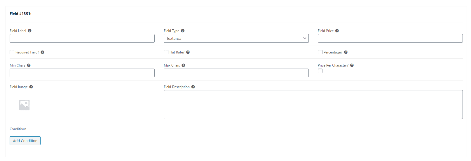 Textarea for allergies or special requirements