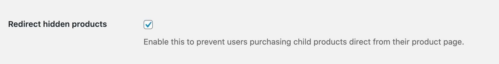 WooCommerce - redirecting hidden products setting