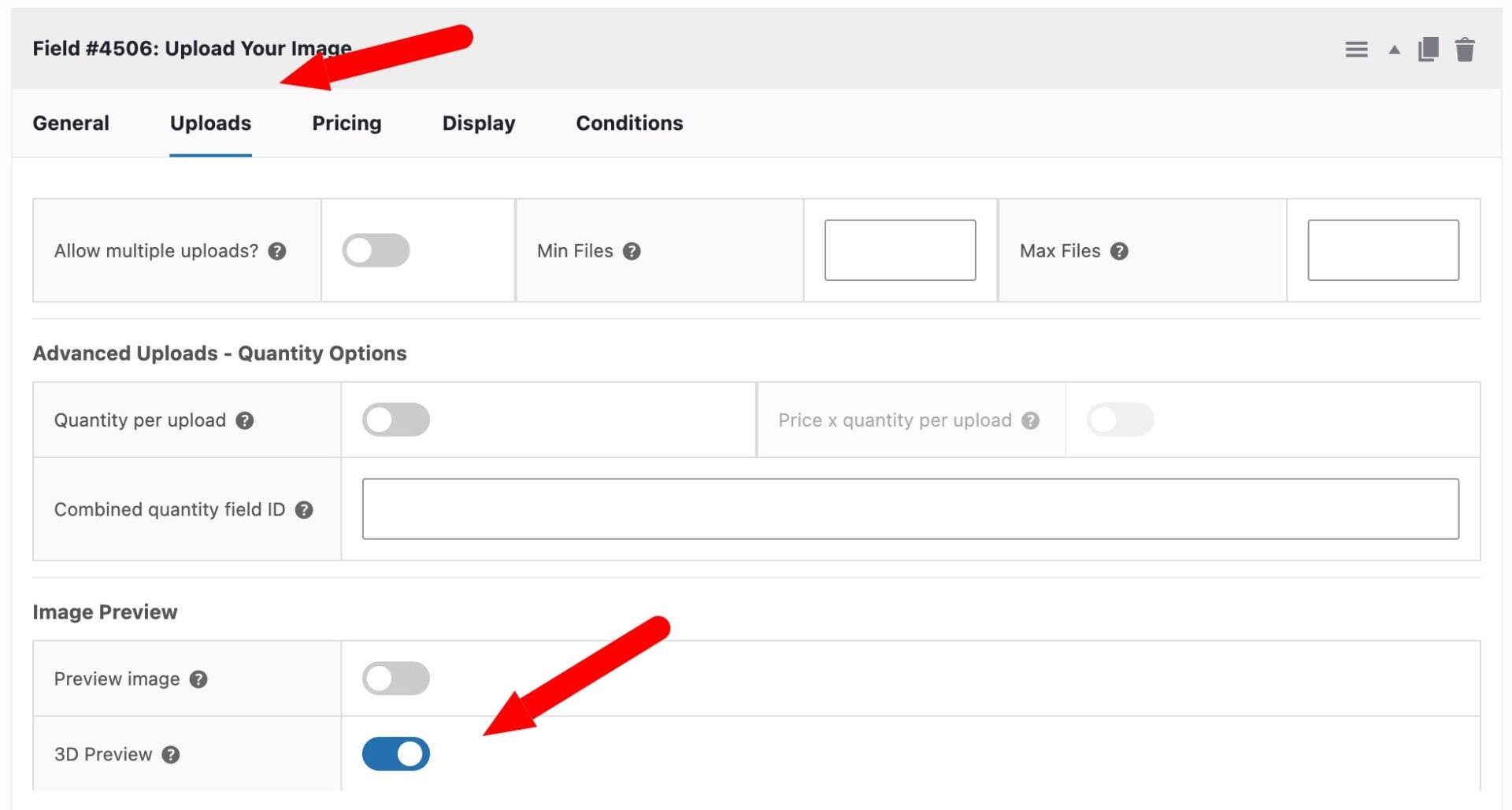 Setting to enable 3d canvas wrap preview in WooCommerce