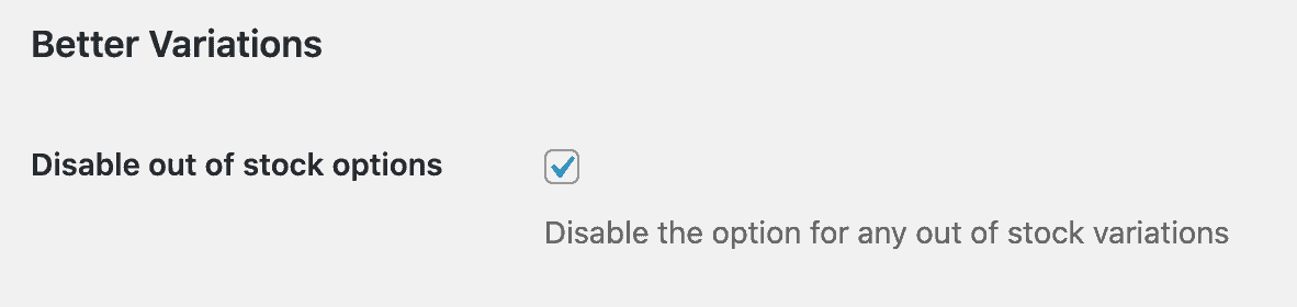 Grey out out-of-stock variations settings