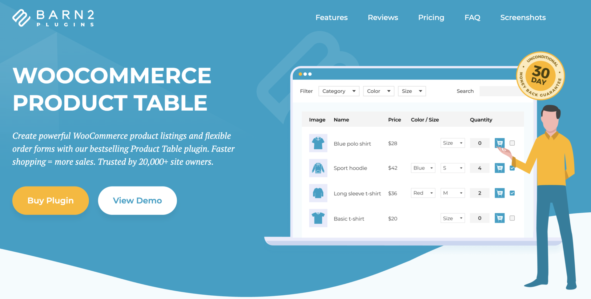 WooCommerce Product Table hero image screenshot