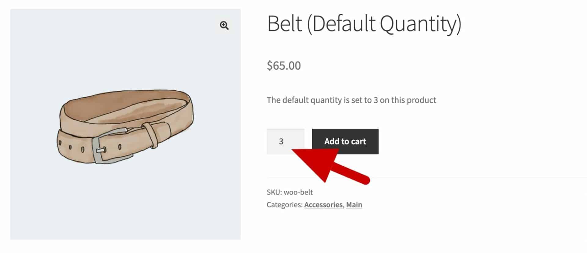 WooCommerce default quantity