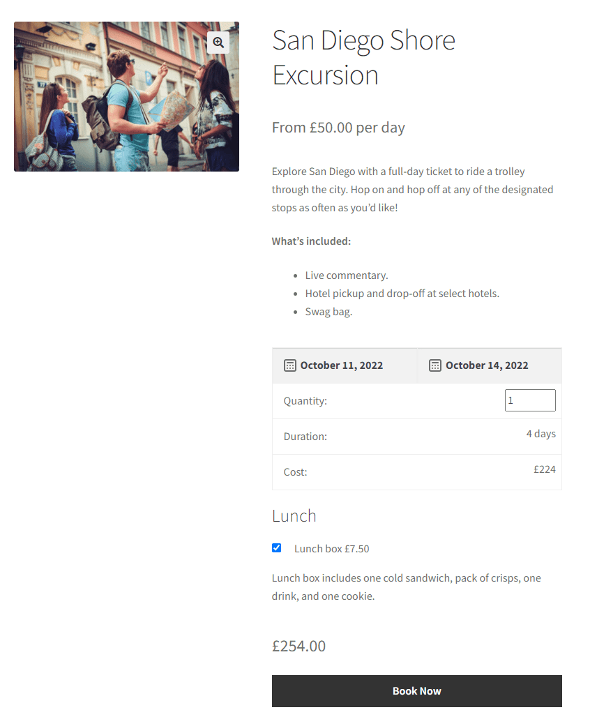 WooCommerce tour booking