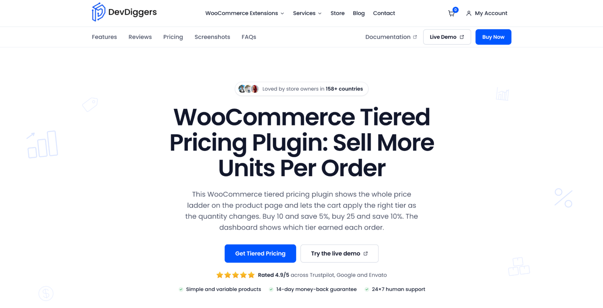 DevDiggers WooCommerce Tiered Pricing Plugin screenshot