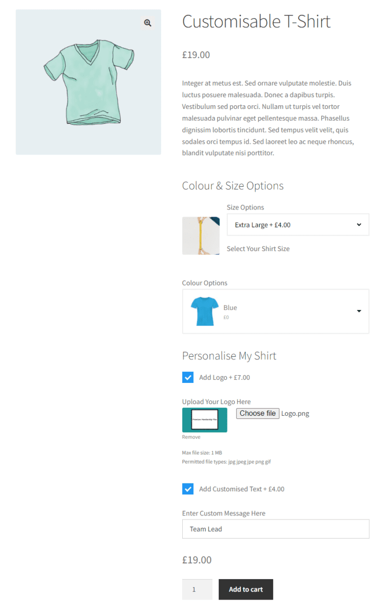 Upload logo option