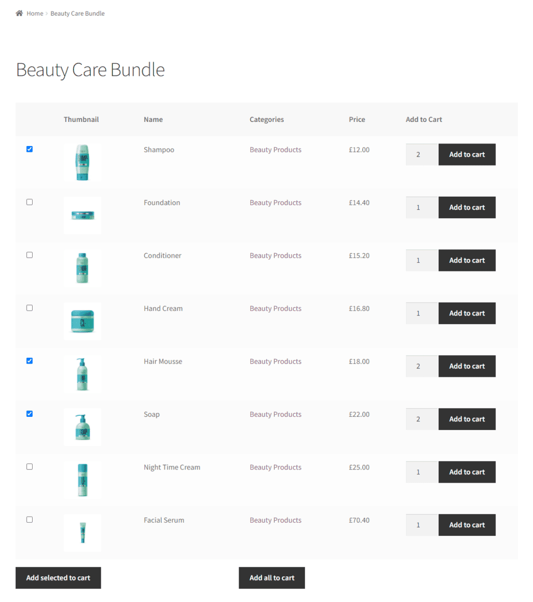 Price list preview