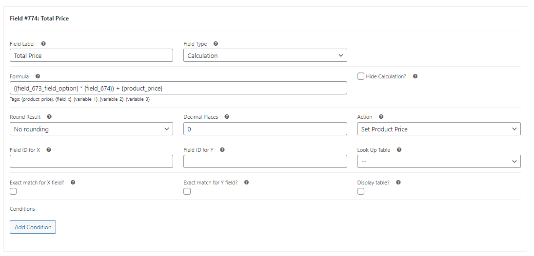 Calculation field