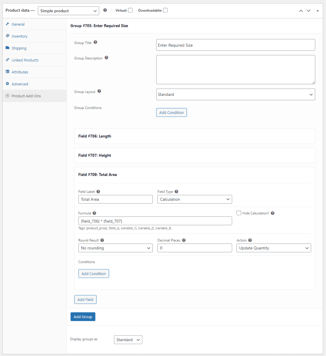 Wallpaper calculation field