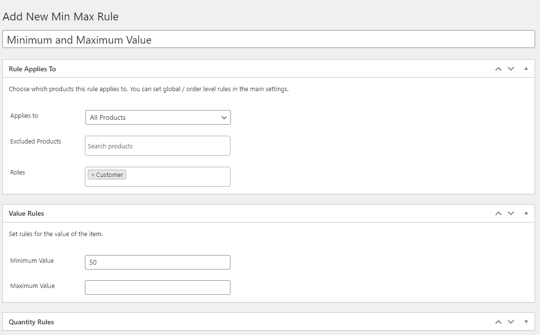 WooCommerce minimum order for user roles