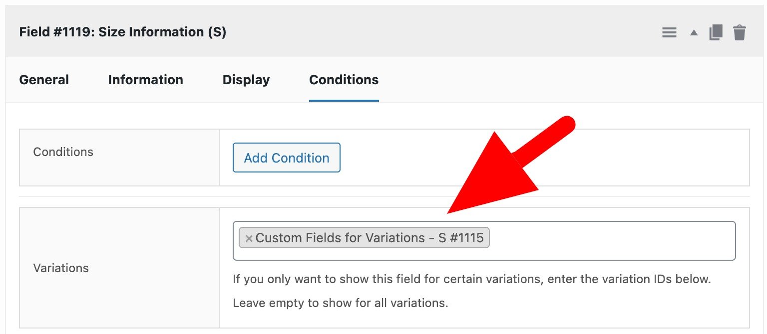 WooCommerce custom fields - variation specific field