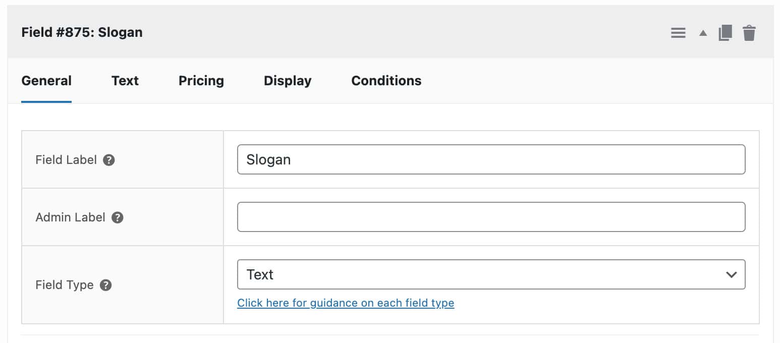 Text field settings for custom teeshirt product