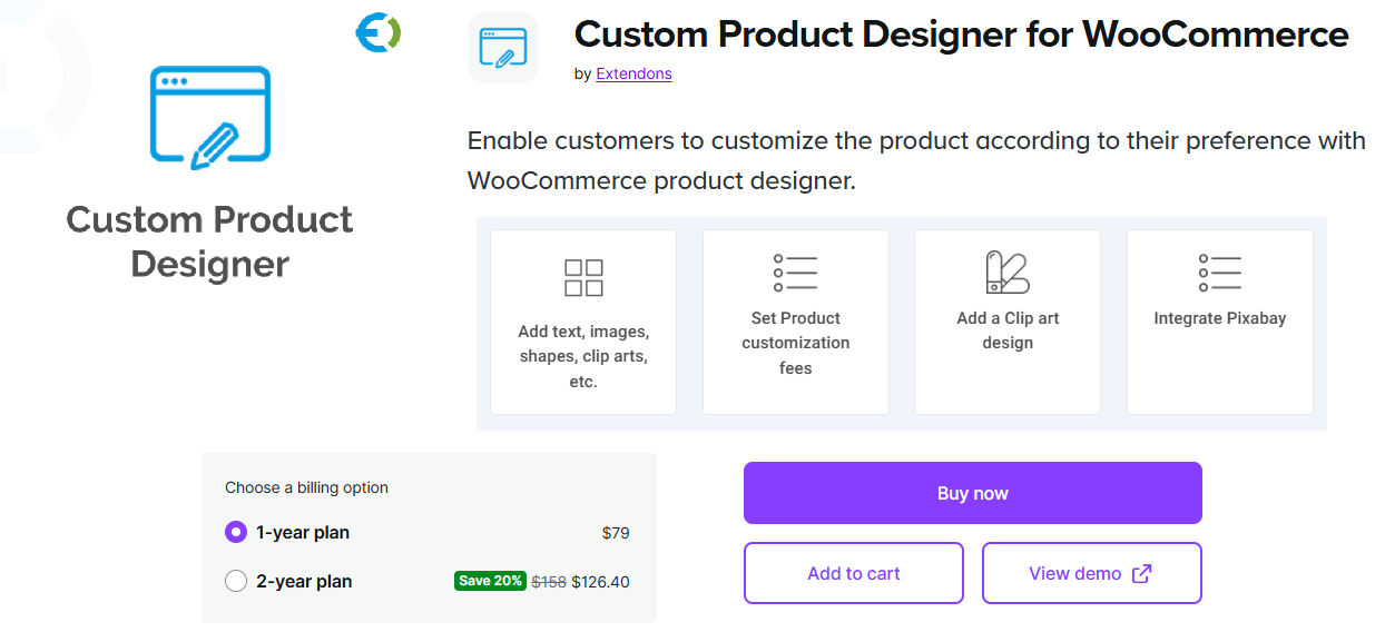 Extendons Custom Product Designer