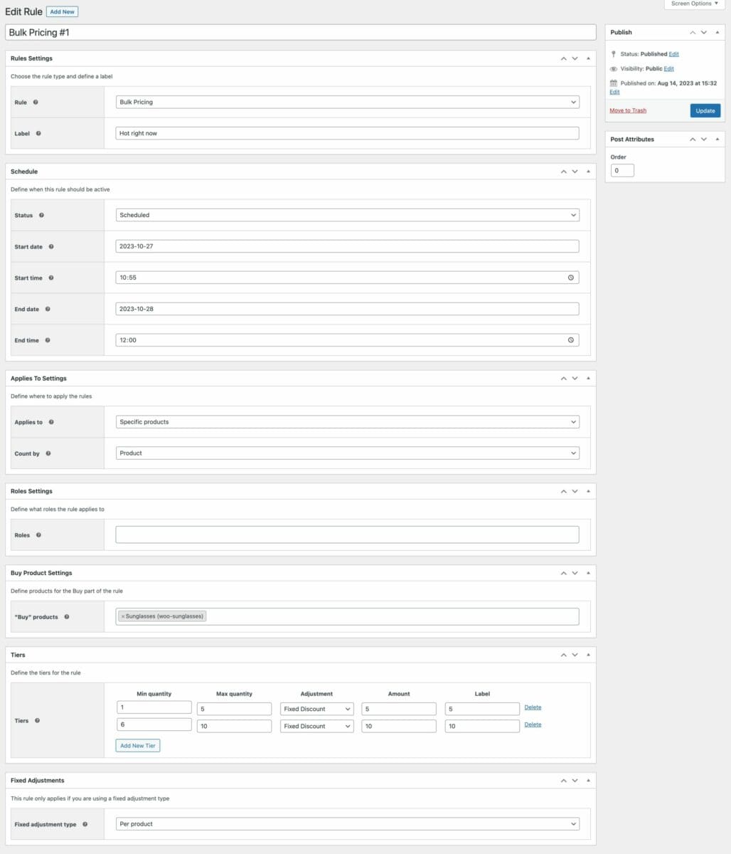 WooCommerce discount rule settings