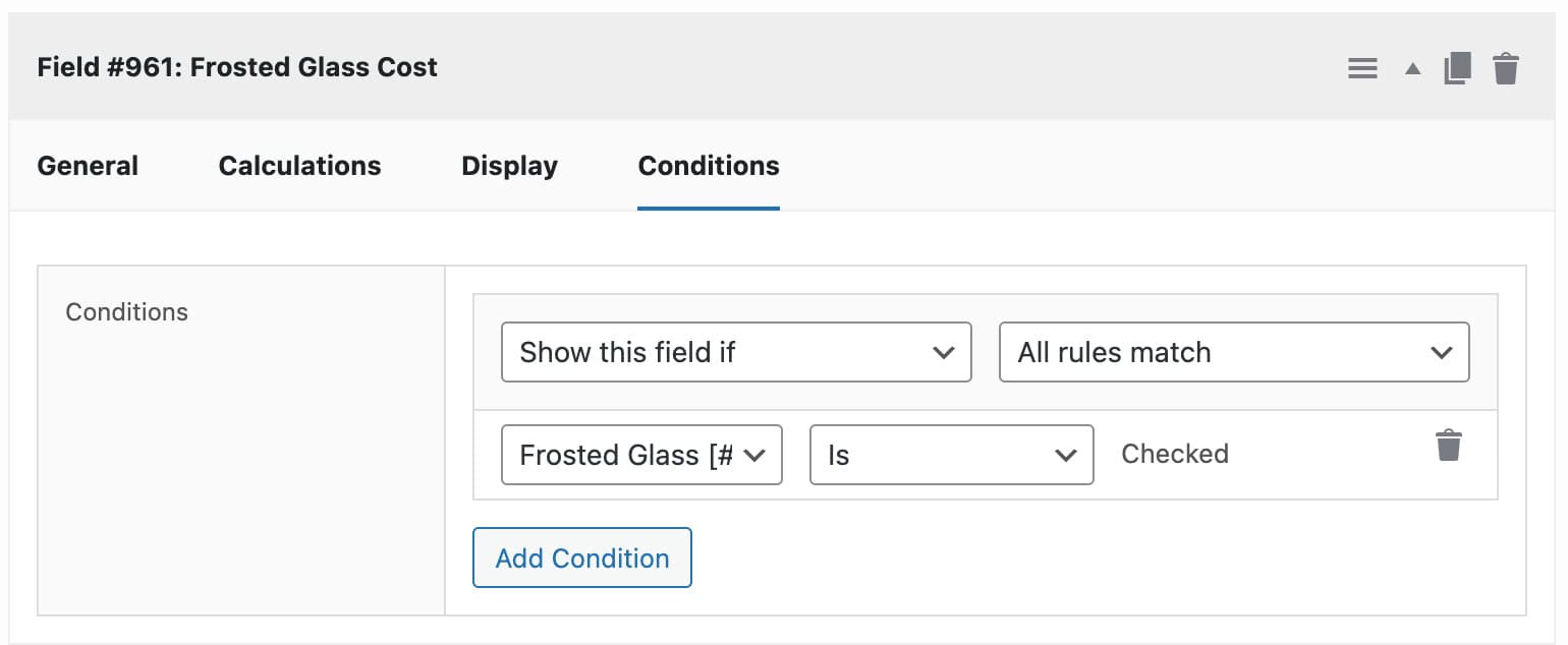 WooCommerce conditional calculation field
