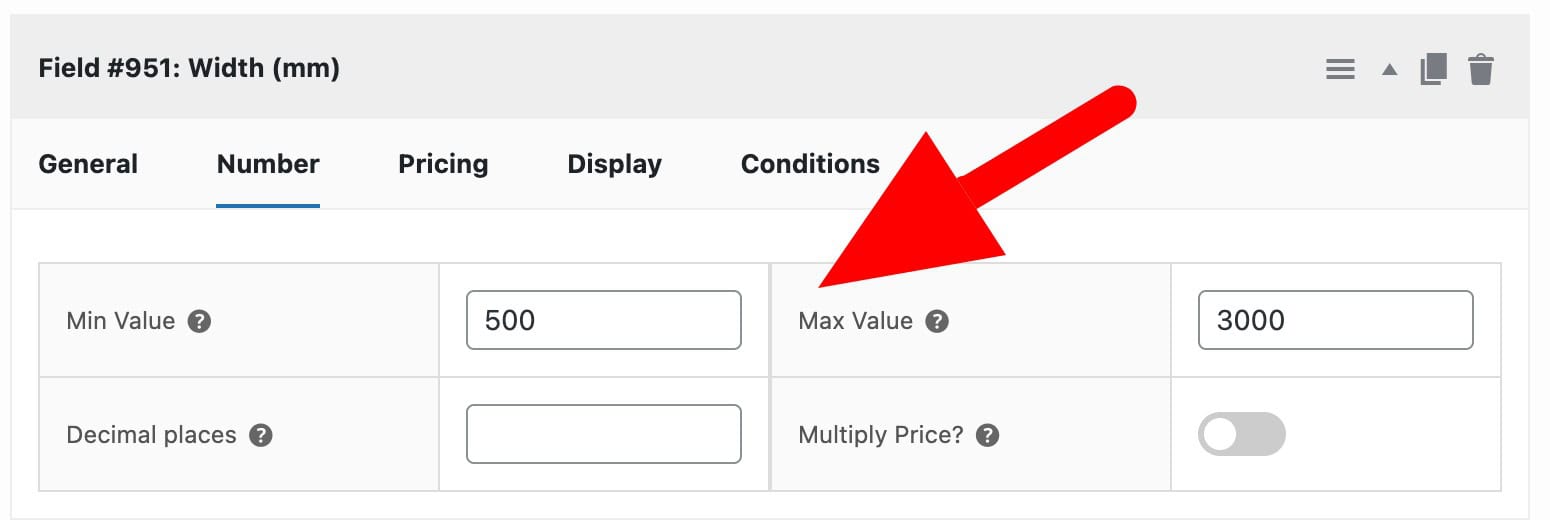 WooCommerce number fields for price calculator