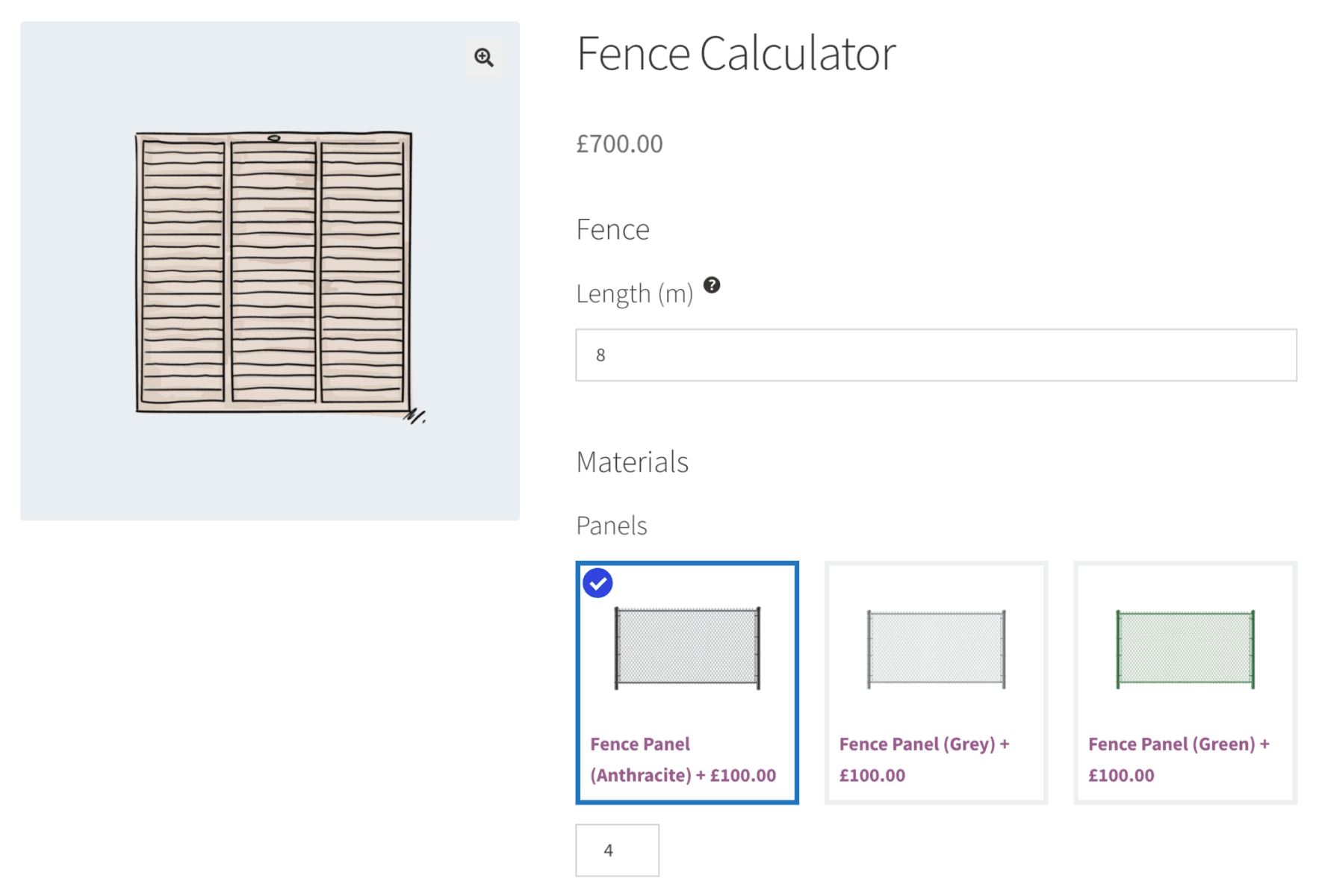 Fencing calculator WordPress