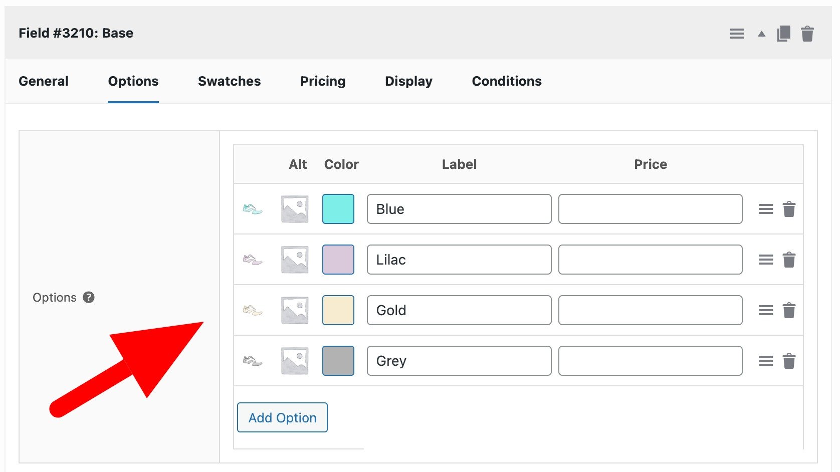 WooCommerce image layers field options