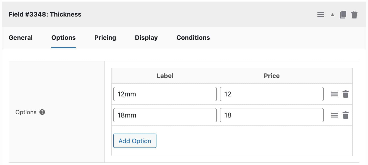 Thickness setting for flooring calculator