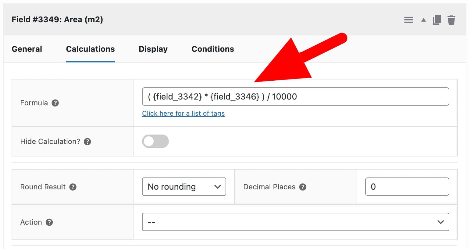 Area calculator for floor tiles