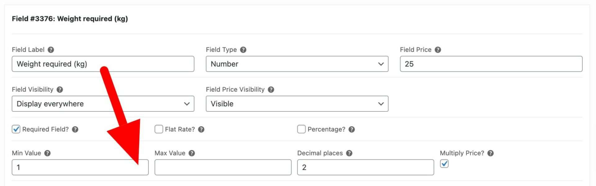 WooCommerce minimum and maximum weight value