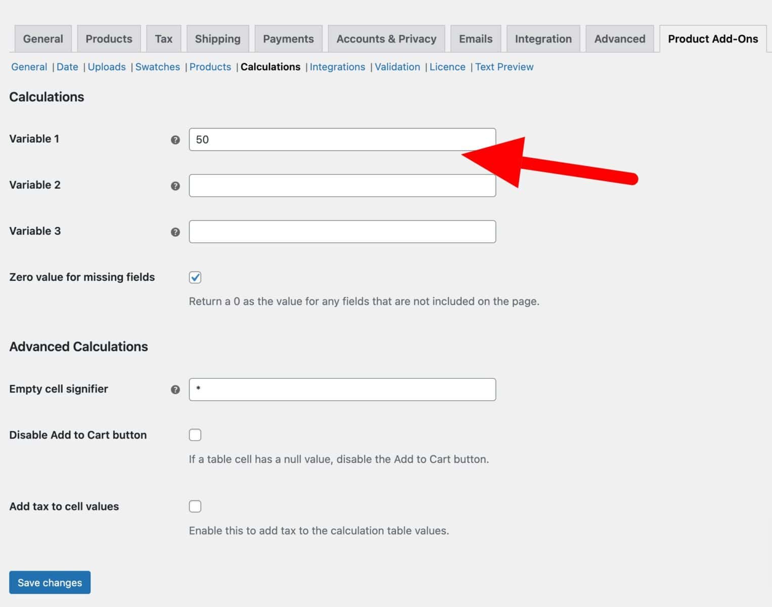 WooCommerce raw material prices