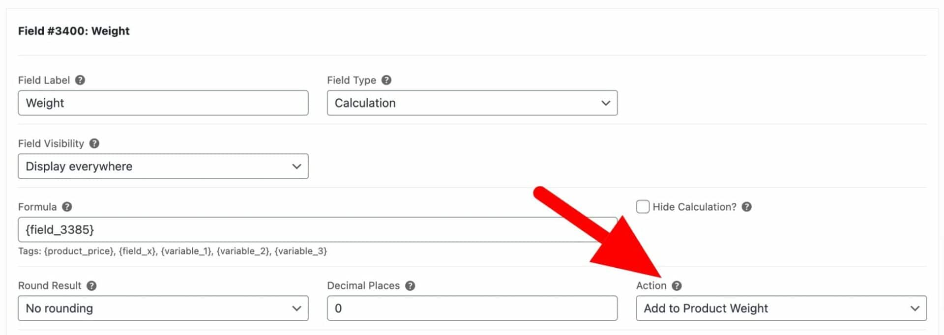 Set product weight dynamically in WooCommerce