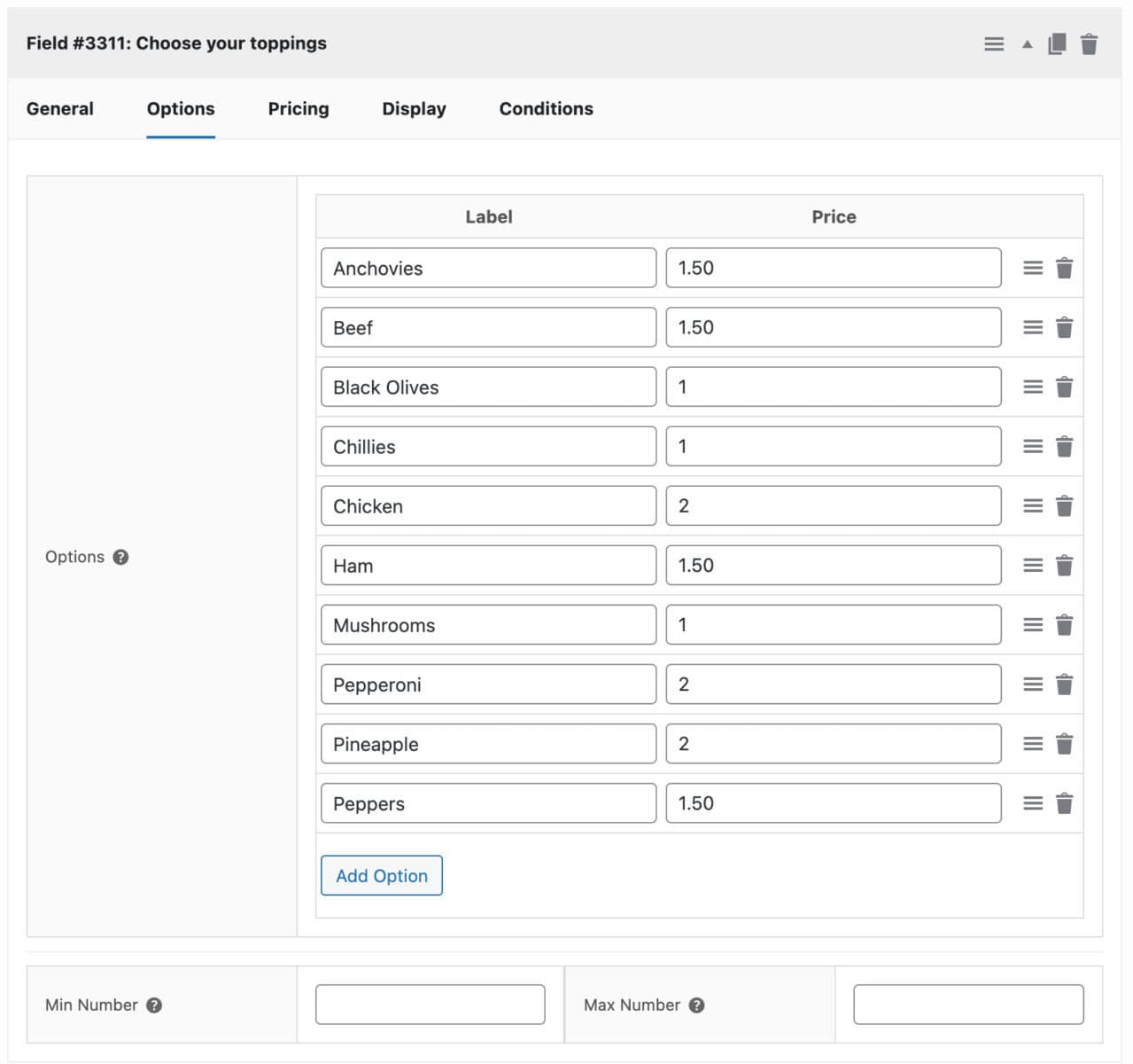 WooCommerce checkbox group field