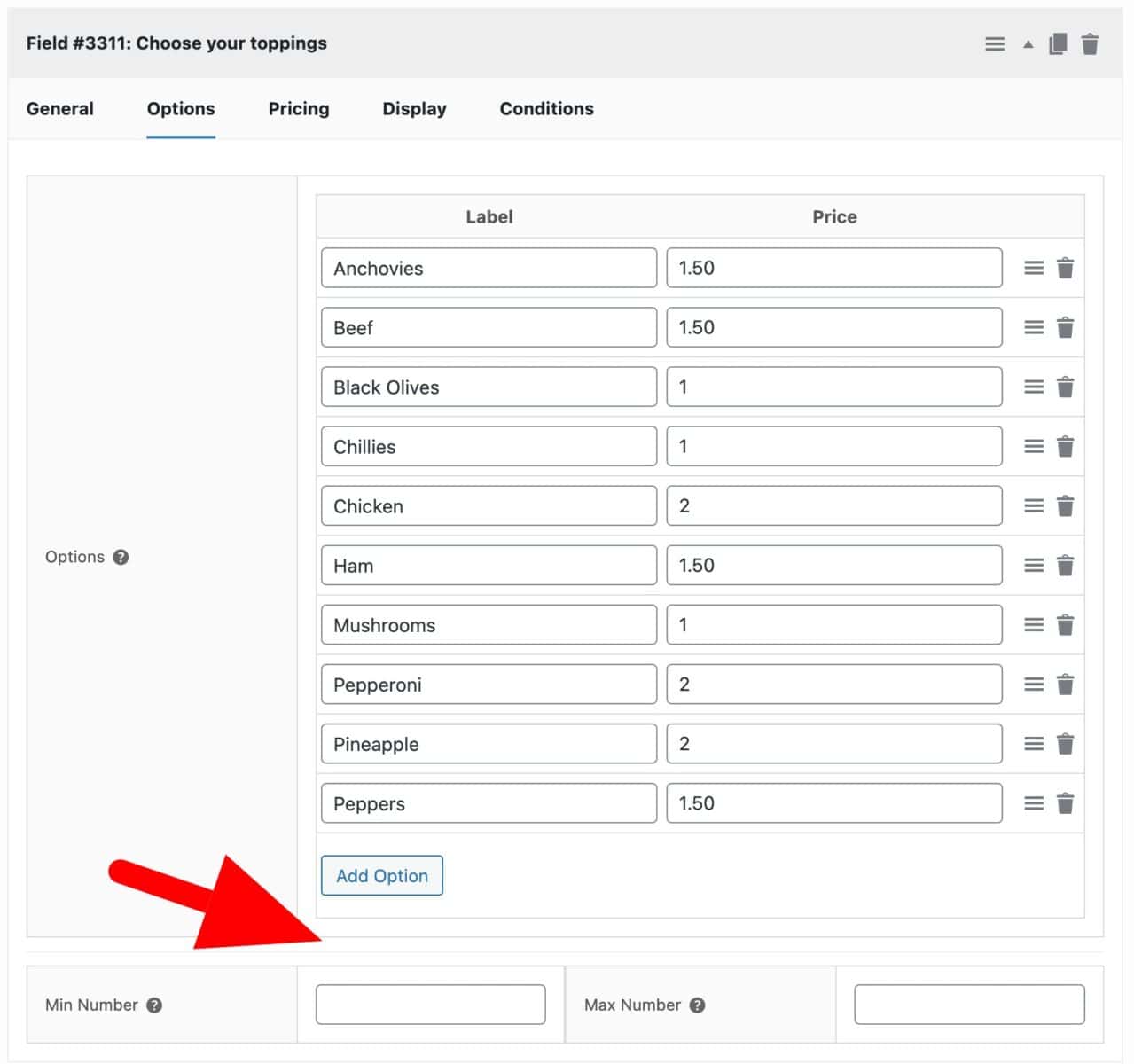 Setting minimum and maximum numbers for checkbox groups