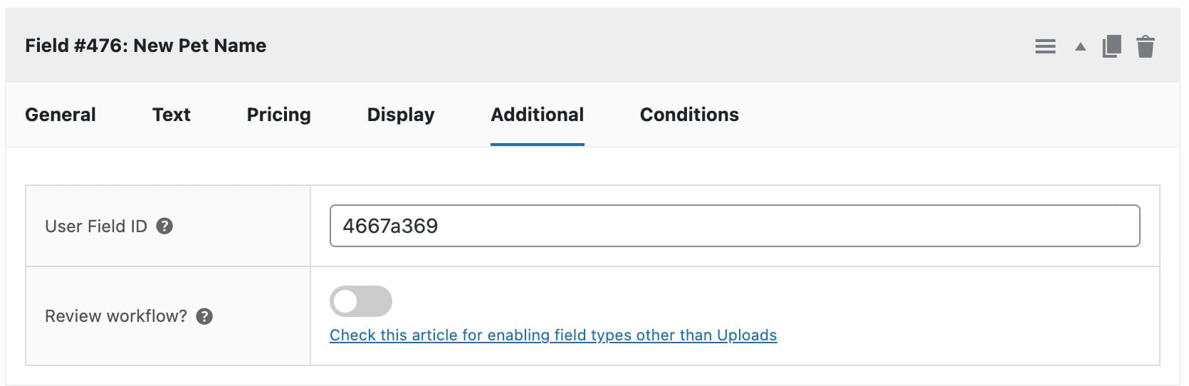 WooCommerce custom field ID setting