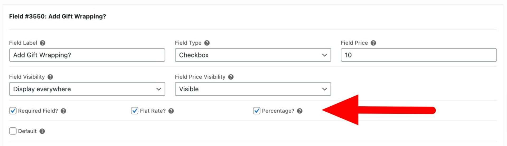 Additional parameters for WooCommerce checkbox field